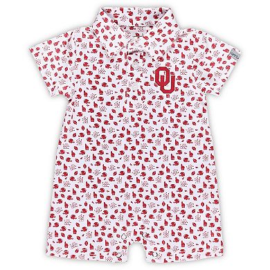 Infant Garb White Oklahoma Sooners Earnest Polo Romper