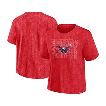 Women's Fanatics Red Washington Capitals Faded Wash T-Shirt