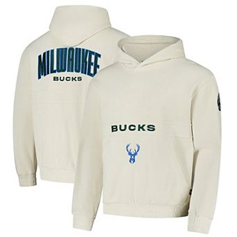 Unisex The Wild Collective Cream Milwaukee Bucks Corduroy Patch Pullover Hoodie