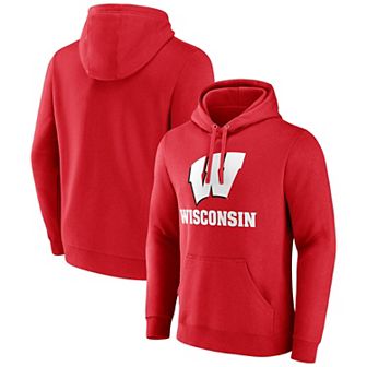 Men's Fanatics Red Wisconsin Badgers Team Lockup Pullover Hoodie