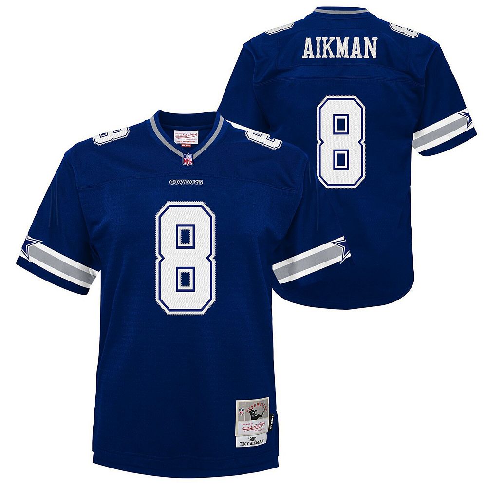 Youth Mitchell & Ness Troy Aikman Navy Dallas Cowboys 1996 Legacy