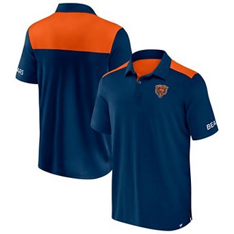 Men's Fanatics Navy/Orange Chicago Bears Colorblock Polo