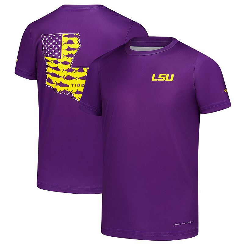 Columbia Purple LSU Tigers Terminal Tackle Omni-Shade T-Shirt, Kids Unisex