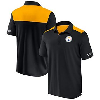 Men's Fanatics Black/Gold Pittsburgh Steelers Colorblock Polo