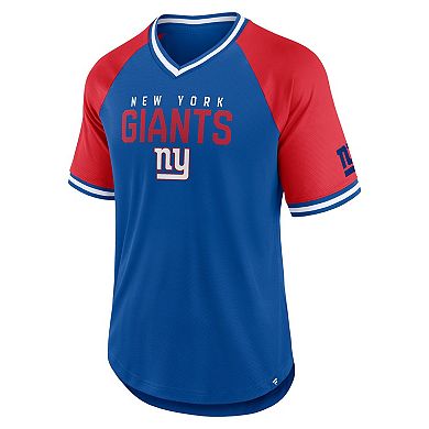 Men's Fanatics Royal/Red New York Giants Hashmark Raglan T-Shirt