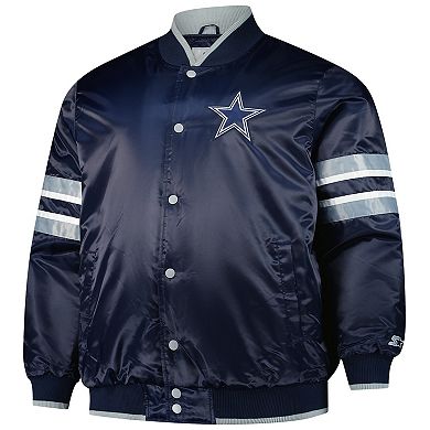 Men's Starter Navy Dallas Cowboys Scout I Full-Snap Varsity Jacket