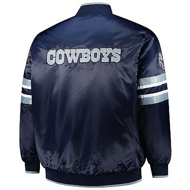 Men's Starter Navy Dallas Cowboys Scout I Full-Snap Varsity Jacket
