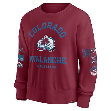 Women's Fanatics Burgundy Colorado Avalanche Go Team Pullover Sweatshirt