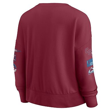 Women's Fanatics Burgundy Colorado Avalanche Go Team Pullover Sweatshirt