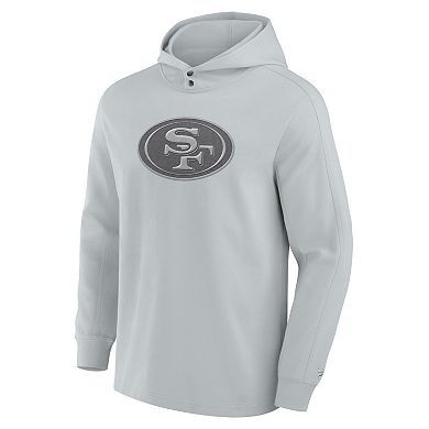 Men's Fanatics Gray San Francisco 49ers Elements Blaze Tri-Blend Long Sleeve Hoodie T-Shirt
