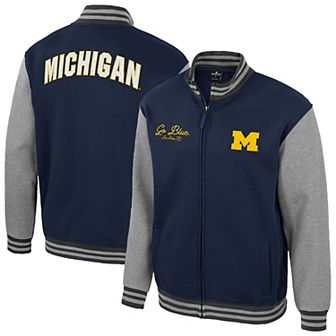 Men's Colosseum Navy Michigan Wolverines Ambi-Turner Full-Zip Varsity Jacket