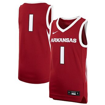 Youth Nike #1 Crimson Arkansas Razorbacks Replica Basketball Jersey