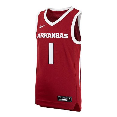 Youth Nike #1 Crimson Arkansas Razorbacks Replica Basketball Jersey