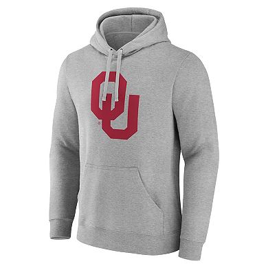 Men's Fanatics Gray Oklahoma Sooners Primary Logo Pullover Hoodie