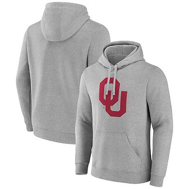 Men's Fanatics Gray Oklahoma Sooners Primary Logo Pullover Hoodie