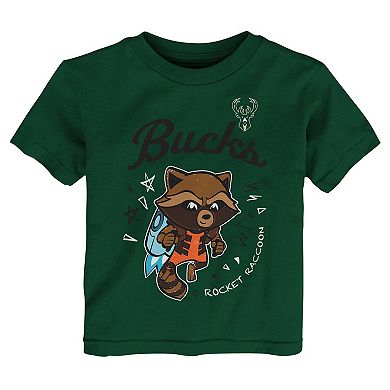 Toddler Heather Gray Milwaukee Bucks Two-Piece Guardians Of The Galaxy T-Shirt Set