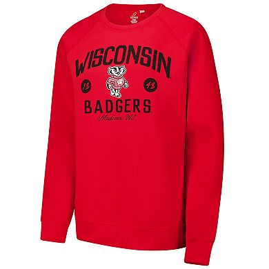 Men's League Collegiate Wear Red Wisconsin Badgers Bendy Arch Essential 2.0 Pullover Sweatshirt