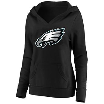 Women's Fanatics Black Philadelphia Eagles Plus Size V-Neck Pullover Hoodie