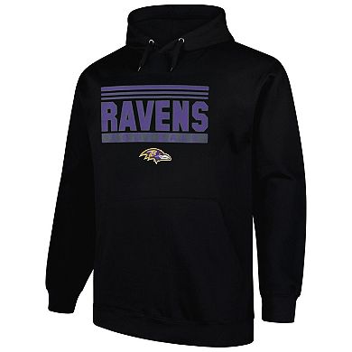 Men's Fanatics Black Baltimore Ravens Big & Tall Pop Pullover Hoodie