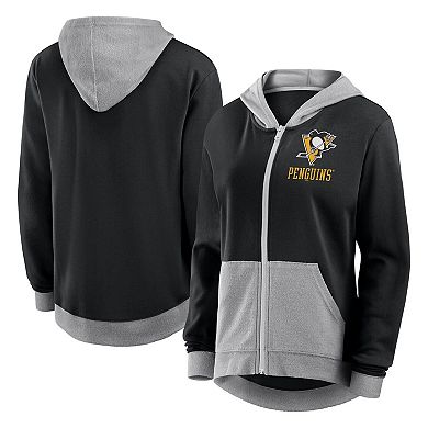 Women's Black Pittsburgh Penguins Hit It French Terry Full-Zip Hoodie