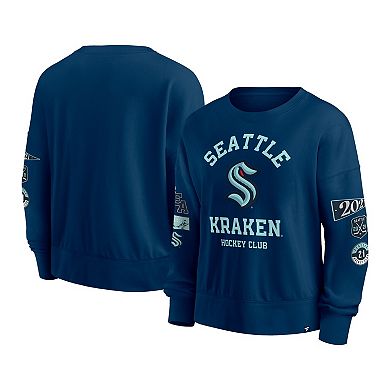 Women's Fanatics Deep Sea Blue Seattle Kraken Go Team Pullover Sweatshirt