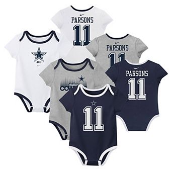 Newborn & Infant Nike Micah Parsons Dallas Cowboys Name & Number 3-Pack Bodysuit Set
