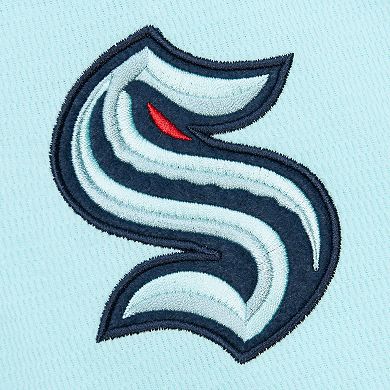 Men's Mitchell & Ness Light Blue Seattle Kraken Thermal Henley Long Sleeve T-Shirt