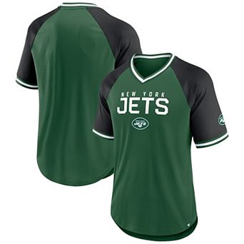 Men's Fanatics Green/Black New York Jets Hashmark Raglan T-Shirt