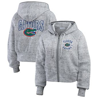 Women's WEAR by Erin Andrews Heather Gray Florida Gators Wear Speckle Double-Hit Raglan Full-Zip Hoodie