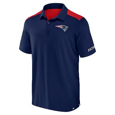 Men's Fanatics Navy/Red New England Patriots Colorblock Polo