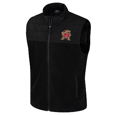 Men's Colosseum Black Maryland Terrapins Block The Sun Full-Zip Vest