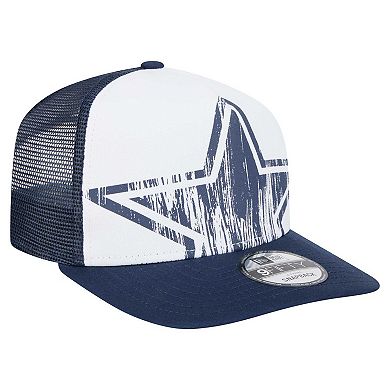 Youth New Era White/Navy Dallas Cowboys Distressed 9FIFTY A-Frame Snapback Hat