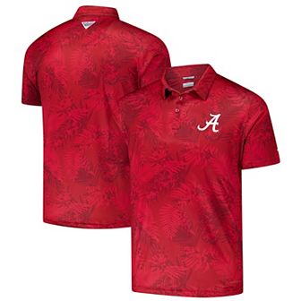 Men's Columbia Crimson Alabama Crimson Tide PFG Super Terminal Tackle�� Omni-Shade�� Bangalows Polo