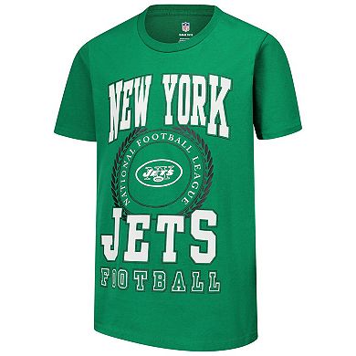 Youth Green New York Jets Stitched Up Retro Logo T-Shirt