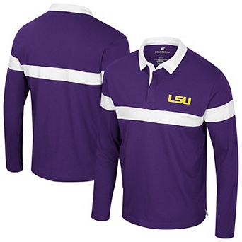Men's Colosseum Purple LSU Tigers Too Cool For School Long Sleeve Polo