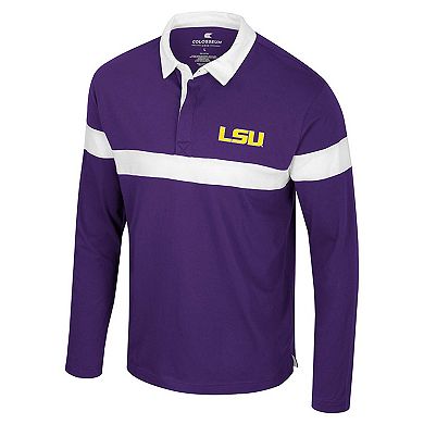 Men's Colosseum Purple LSU Tigers Too Cool For School Long Sleeve Polo