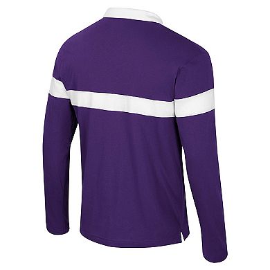 Men's Colosseum Purple LSU Tigers Too Cool For School Long Sleeve Polo