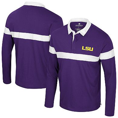 Men's Colosseum Purple LSU Tigers Too Cool For School Long Sleeve Polo