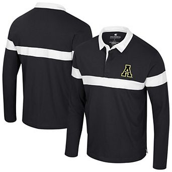 Men's Colosseum Black Appalachian State Mountaineers Too Cool For School Long Sleeve Polo