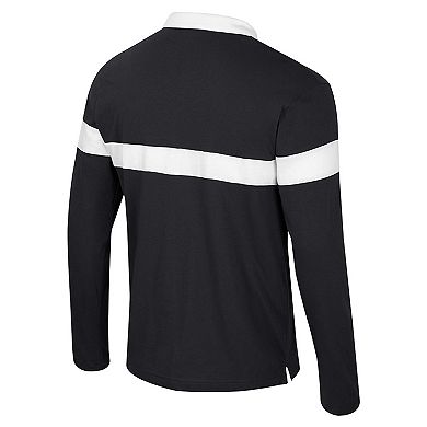 Men's Colosseum Black Appalachian State Mountaineers Too Cool For School Long Sleeve Polo