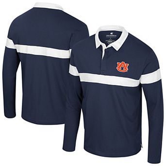 Men's Colosseum Navy Auburn Tigers Too Cool For School Long Sleeve Polo