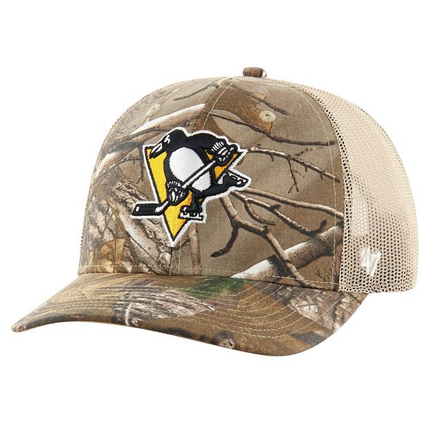 Men s 47 Realtree Camo Pittsburgh Penguins Logo Trucker Adjustable Hat