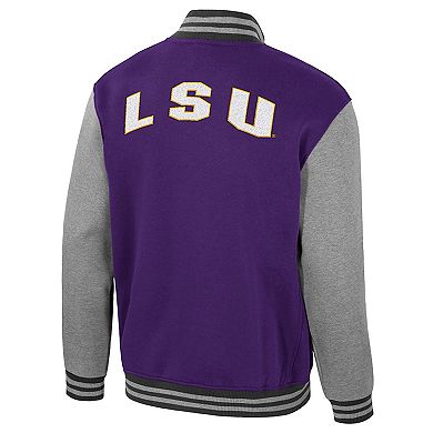 Men's Colosseum Purple LSU Tigers Ambi-Turner Full-Zip Varsity Jacket