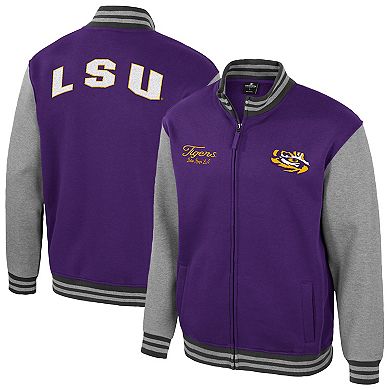 Men's Colosseum Purple LSU Tigers Ambi-Turner Full-Zip Varsity Jacket