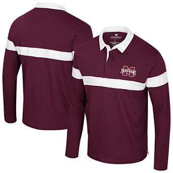 Men's Colosseum Maroon Mississippi State Bulldogs Too Cool For School Long Sleeve Polo