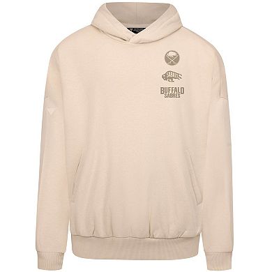 Men's Levelwear Cream Buffalo Sabres Contact Stamp Pullover Hoodie