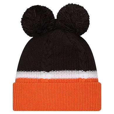 Women's New Era Black Cincinnati Bengals Double Bubble Cuffed Knit Hat with Poms