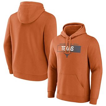 Men's Fanatics Texas Orange Texas Longhorns Iconic Fleece Down The Field Pullover Hoodie
