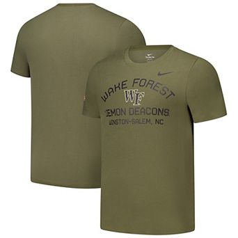 Men's Nike Olive Wake Forest Demon Deacons 2024 Military Appreciation Performance T-Shirt