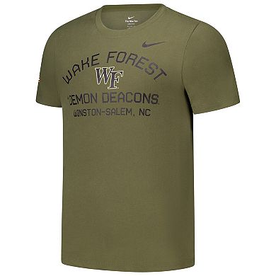 Men's Nike Olive Wake Forest Demon Deacons 2024 Military Appreciation Performance T-Shirt